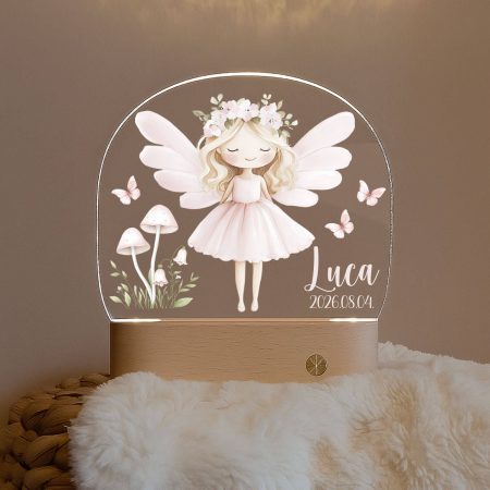 Akril éjjeli fény nyomtatott mintával- szőke hajú tündér